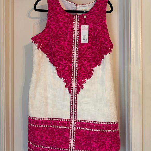 Lilly Pulitzer Dresses & Skirts - Lilly Pulitzer Pink and White Embroidered Shift Skort